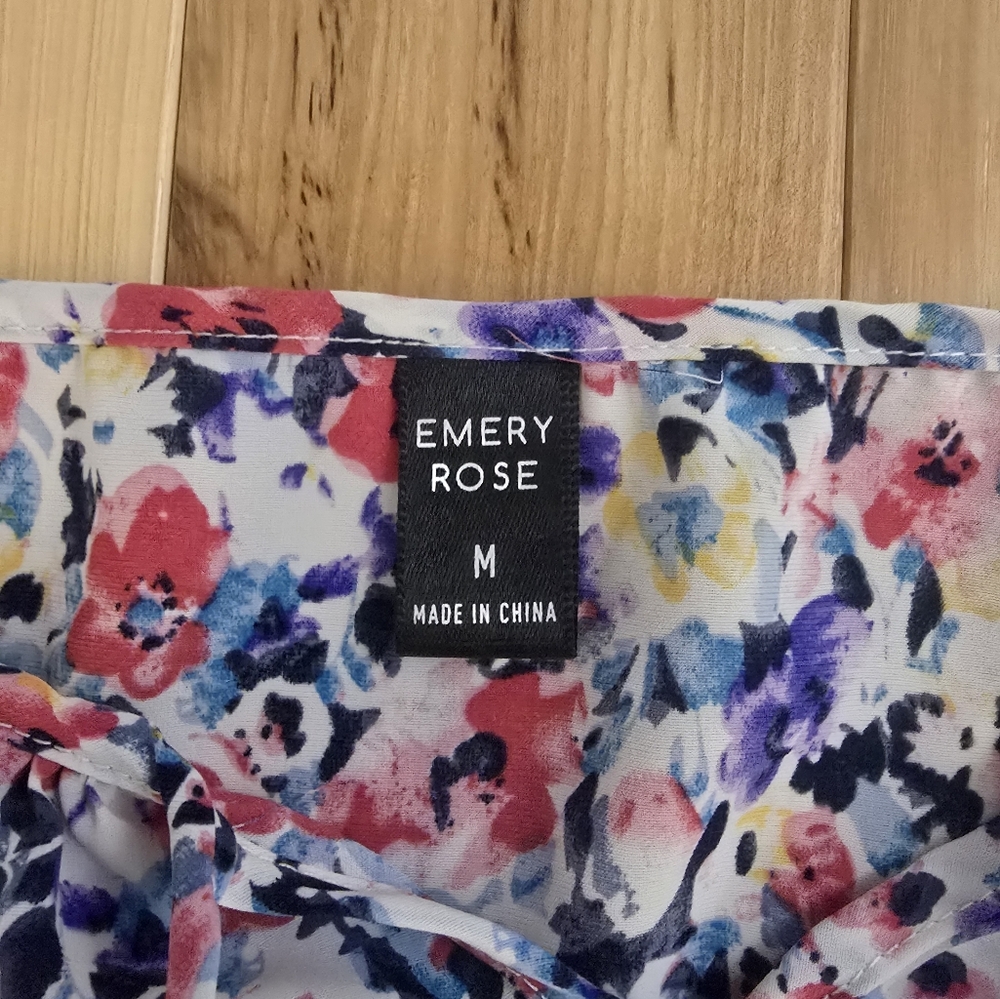 Emery Rose Floral Puff Sleeve Midi Dress, Size M - Picture 8 of 8